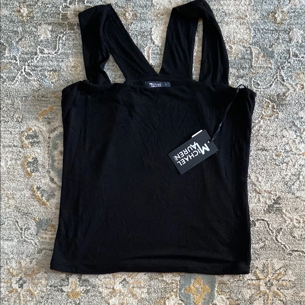 Michael Lauren Black Fitted Tank Top - Picture 3 of 6